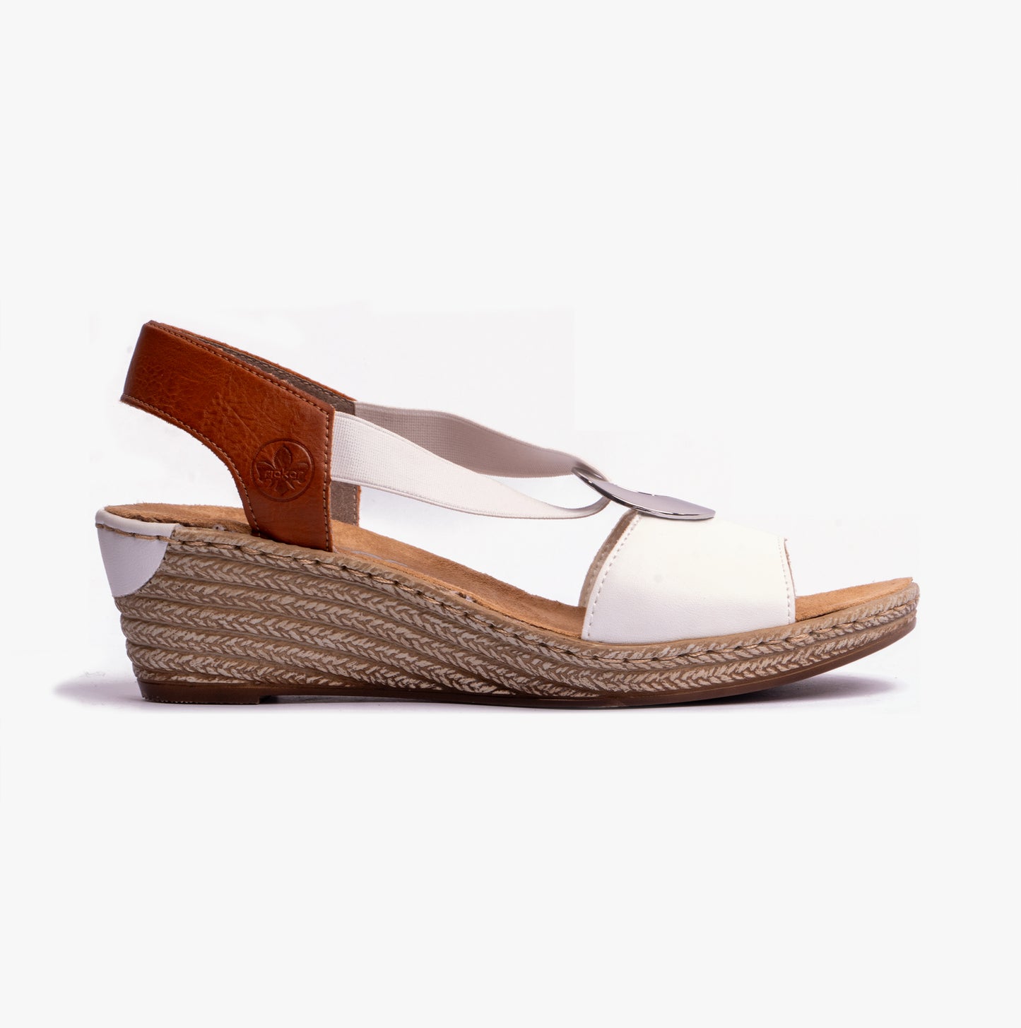 Rieker 624H6 Womens Cross Strap Sandals White