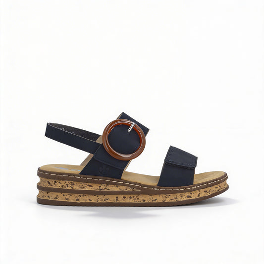 Rieker 62950-14 Womens Ankle Strap Sandals Blue