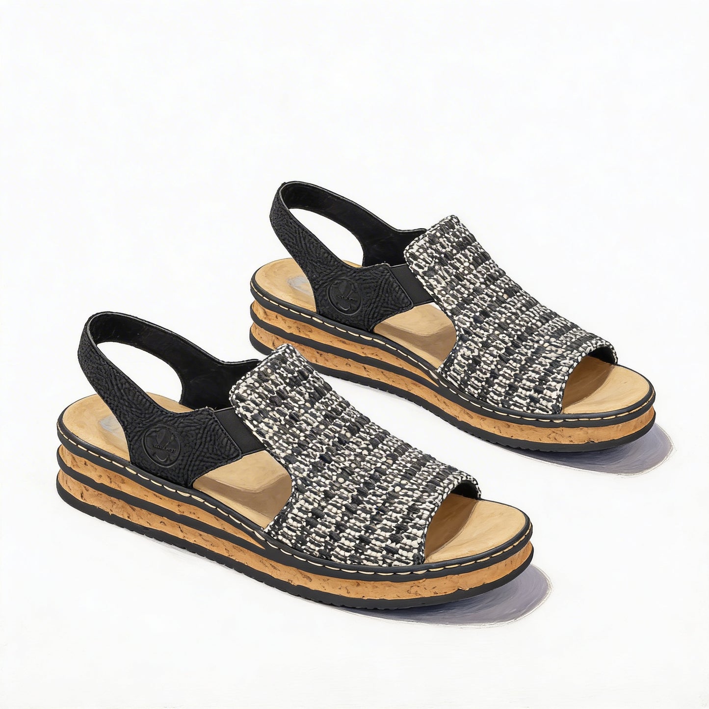 Rieker 62971-00 Womens Ankle Strap Sandals Black