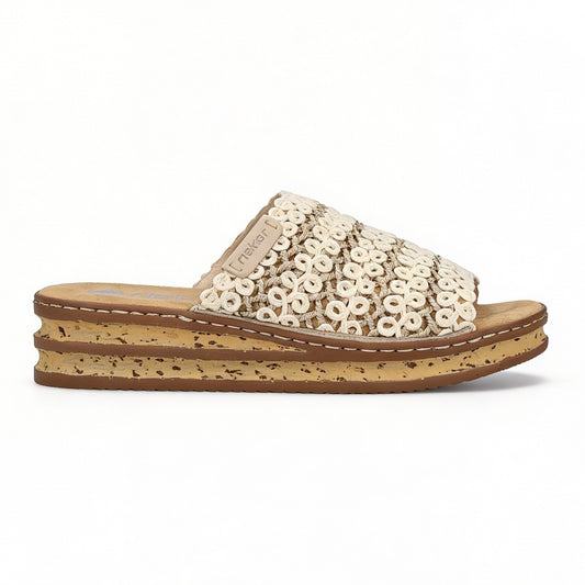 Rieker 629X8-60 Womens Ankle Strap Sandals Beige
