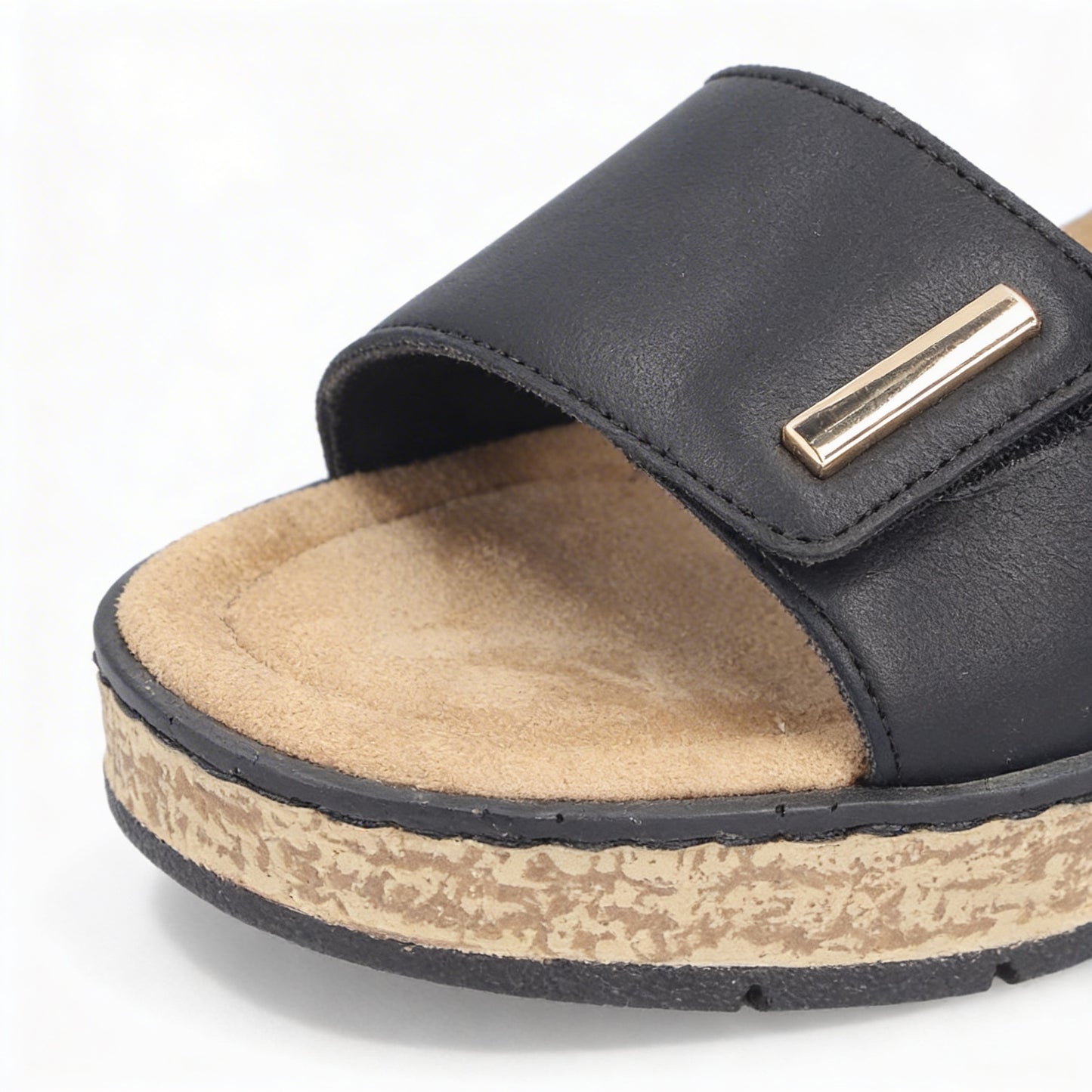 Rieker ROSE Womens Wedge Sandals Black