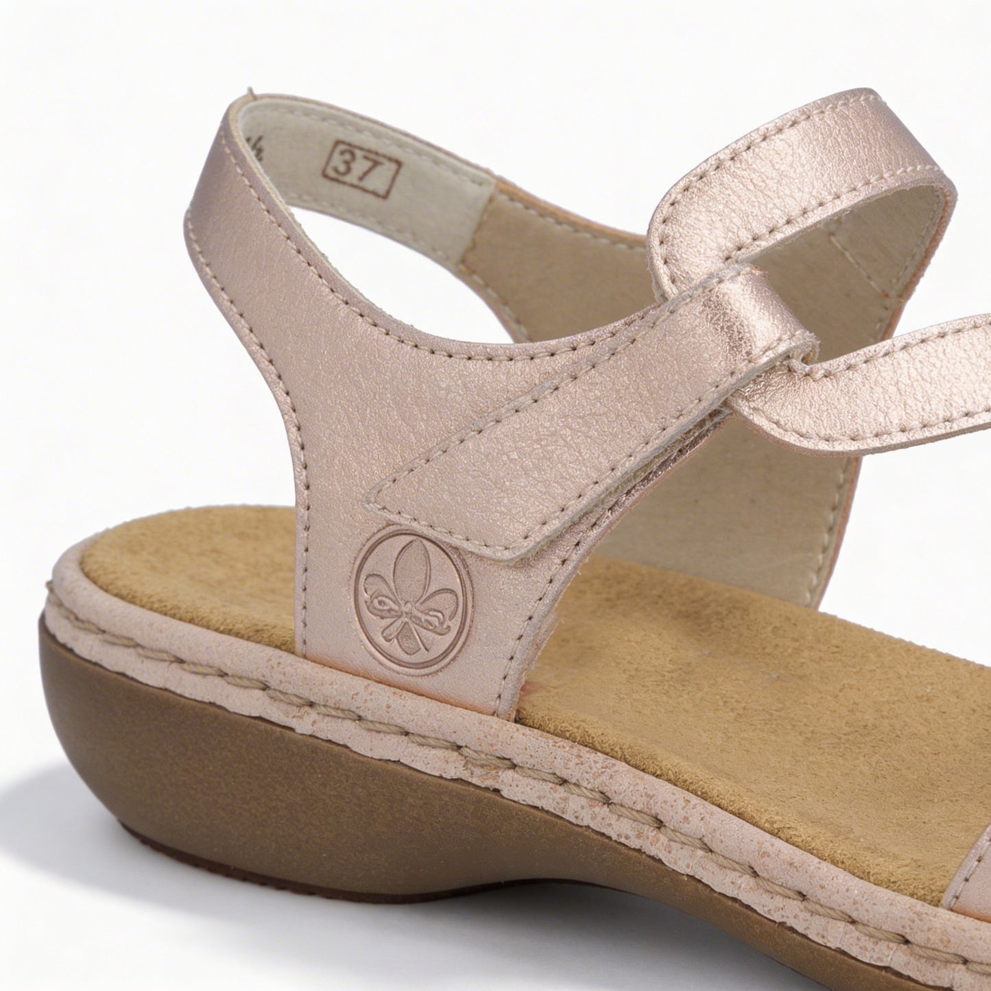 Rieker 659C7-89 Womens Comfort Sandals Metallic