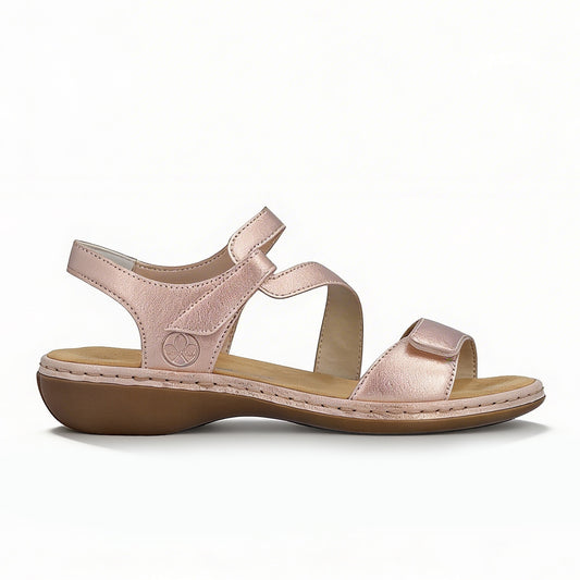 Rieker 659C7-89 Womens Comfort Sandals Metallic