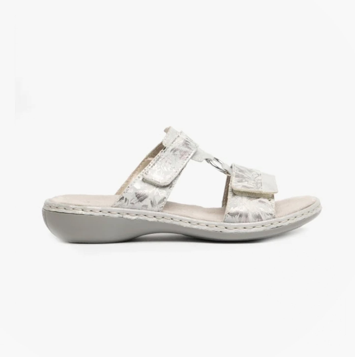 659X6-80 Womens Sandals White Metallic