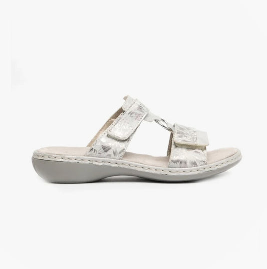 659X6-80 Womens Sandals White Metallic