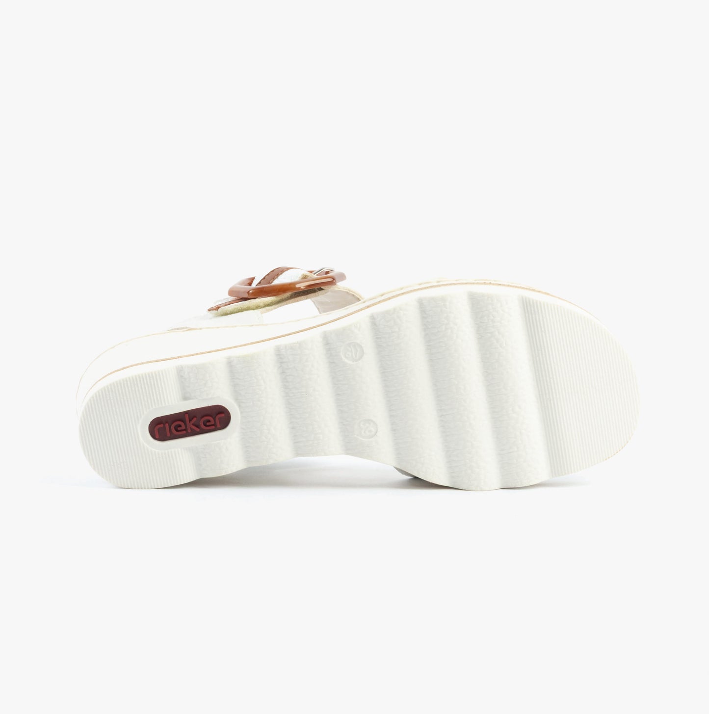 Rieker 67476 Womens Ankle Strap Sandals White Combination