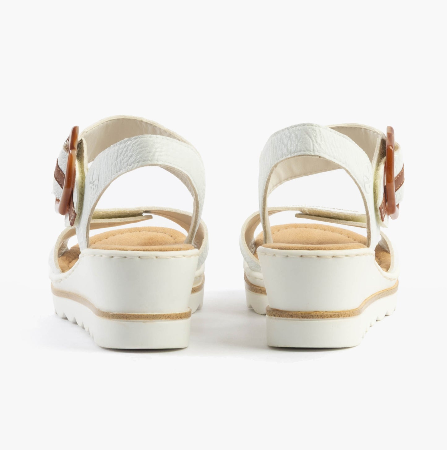 Rieker 67476 Womens Ankle Strap Sandals White Combination
