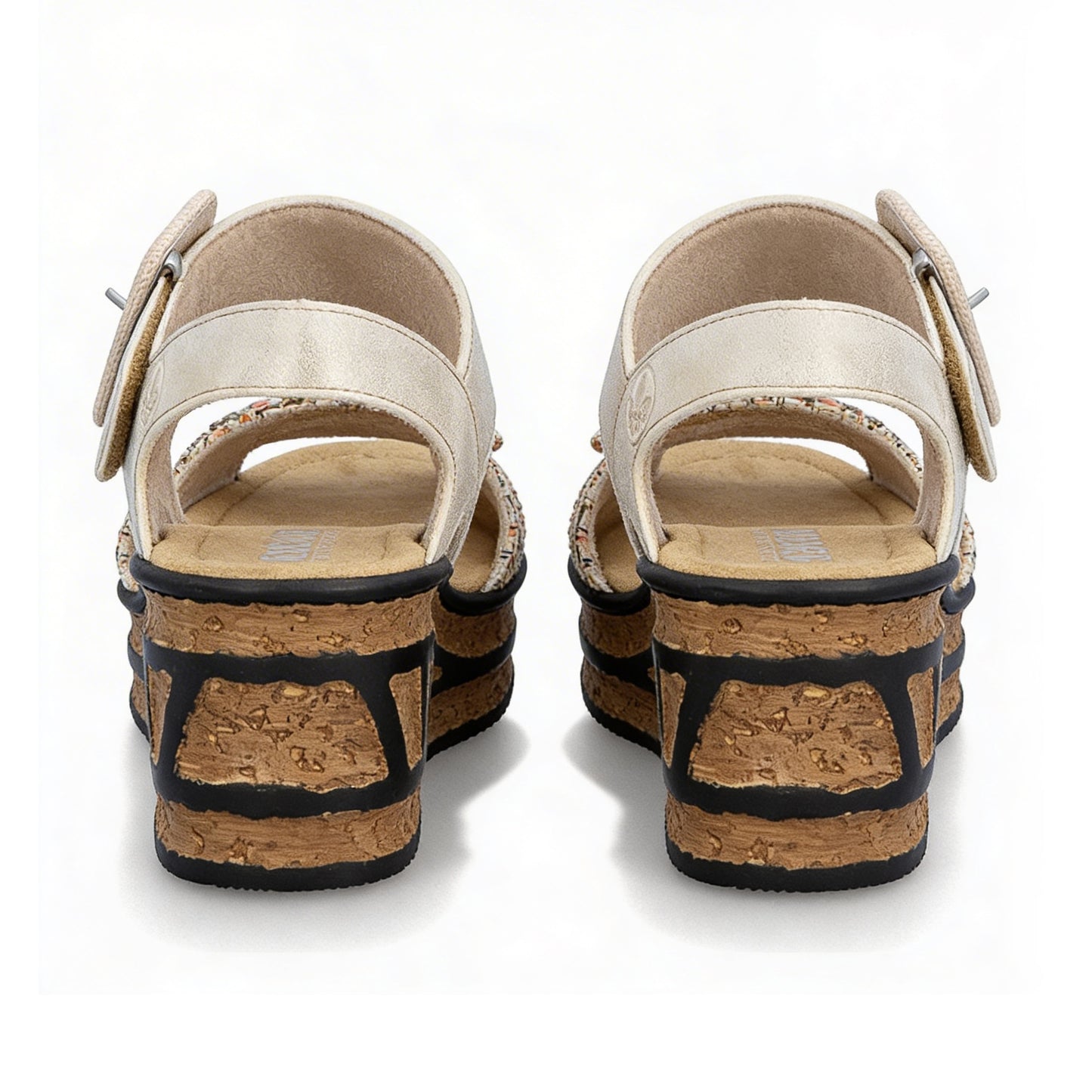 Rieker 68172 Womens Ankle Strap Sandals Oyster Pearl