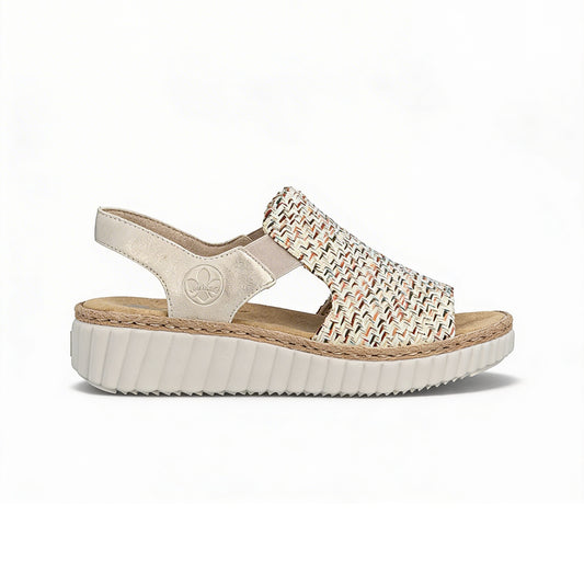 Rieker RACHEL Womens Wedge Sandals Beige