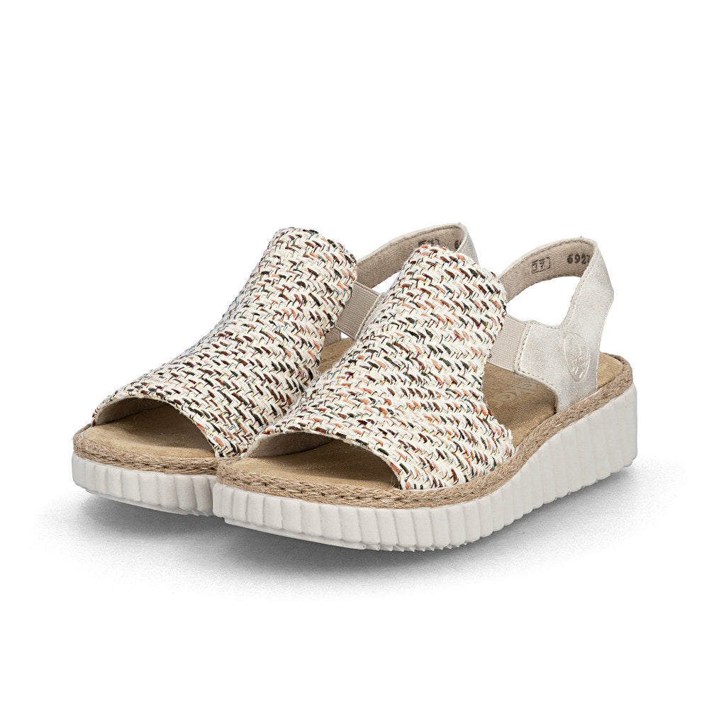 Rieker RACHEL Womens Wedge Sandals Beige