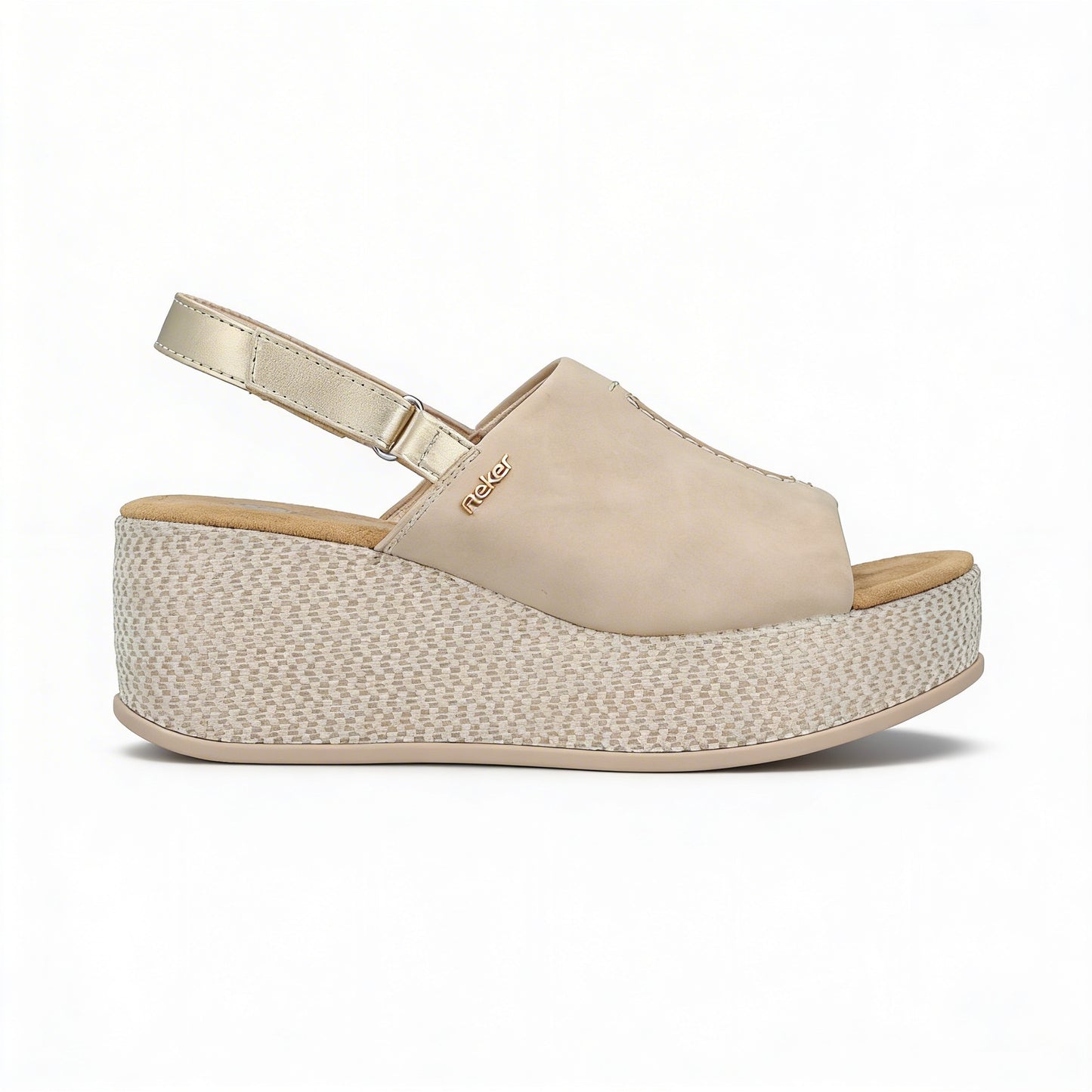 Rieker 69460 Womens Slingback Sandals Beige