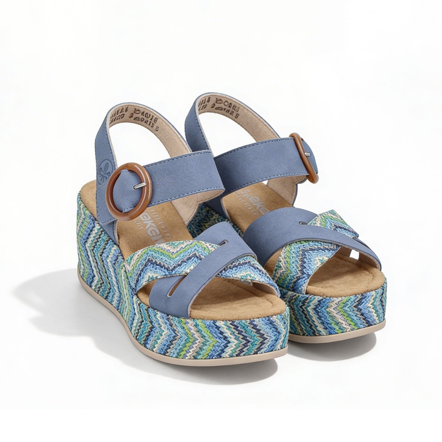Rieker 69469 Womens Ankle Strap Sandals Blue