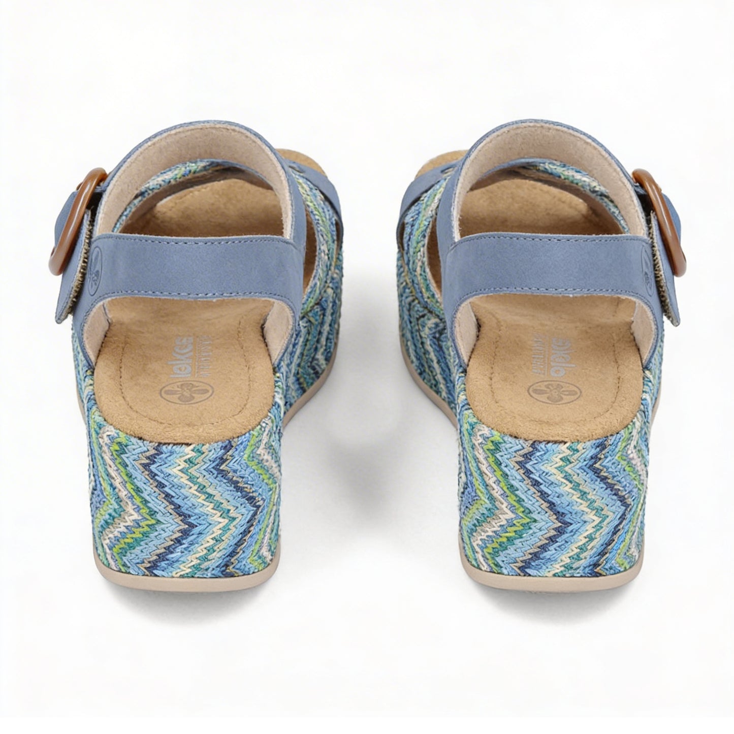 Rieker 69469 Womens Ankle Strap Sandals Blue