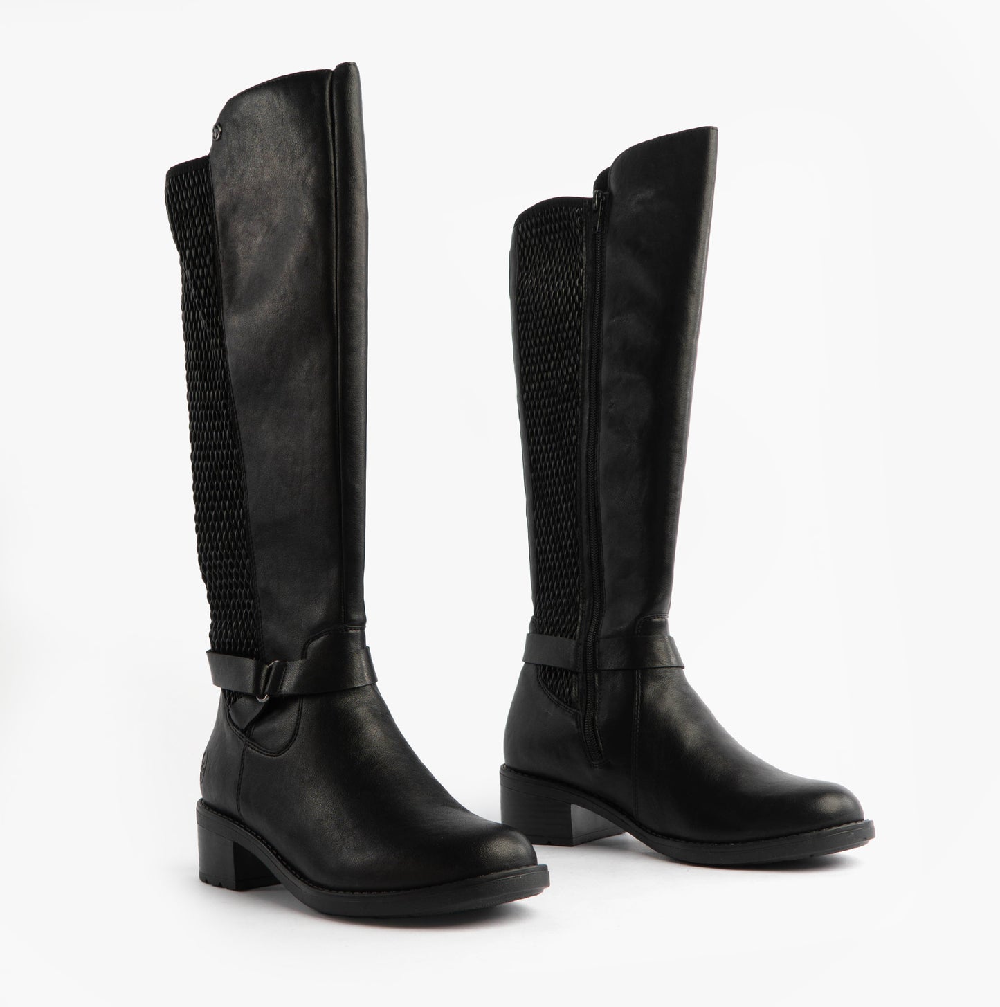 Womens Leather Tall Knee High Boots Black