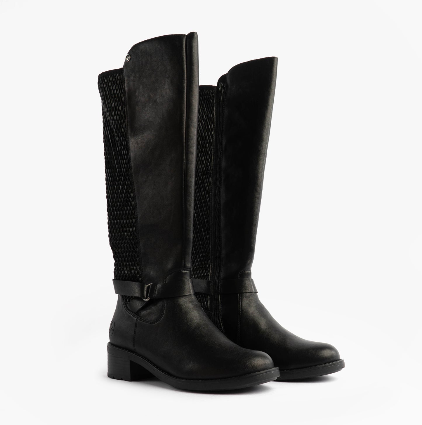 Womens Leather Tall Knee High Boots Black