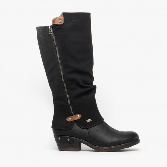 93655-00 Womens Knee High Boots Black