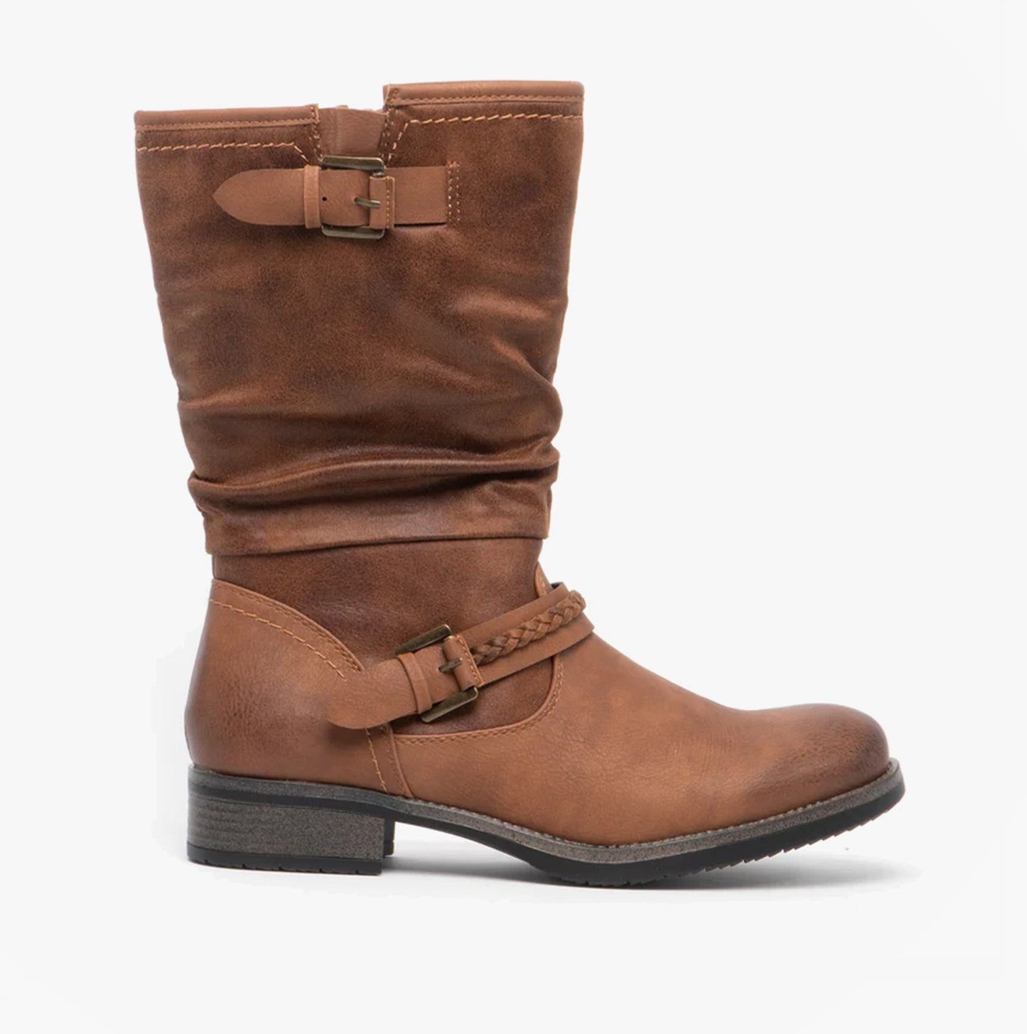 98860-22 Womens Calf Length Boots Nut Brown