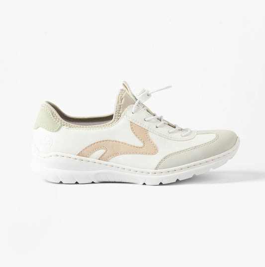Rieker L32G9 Womens Casual Shoes White/Combi