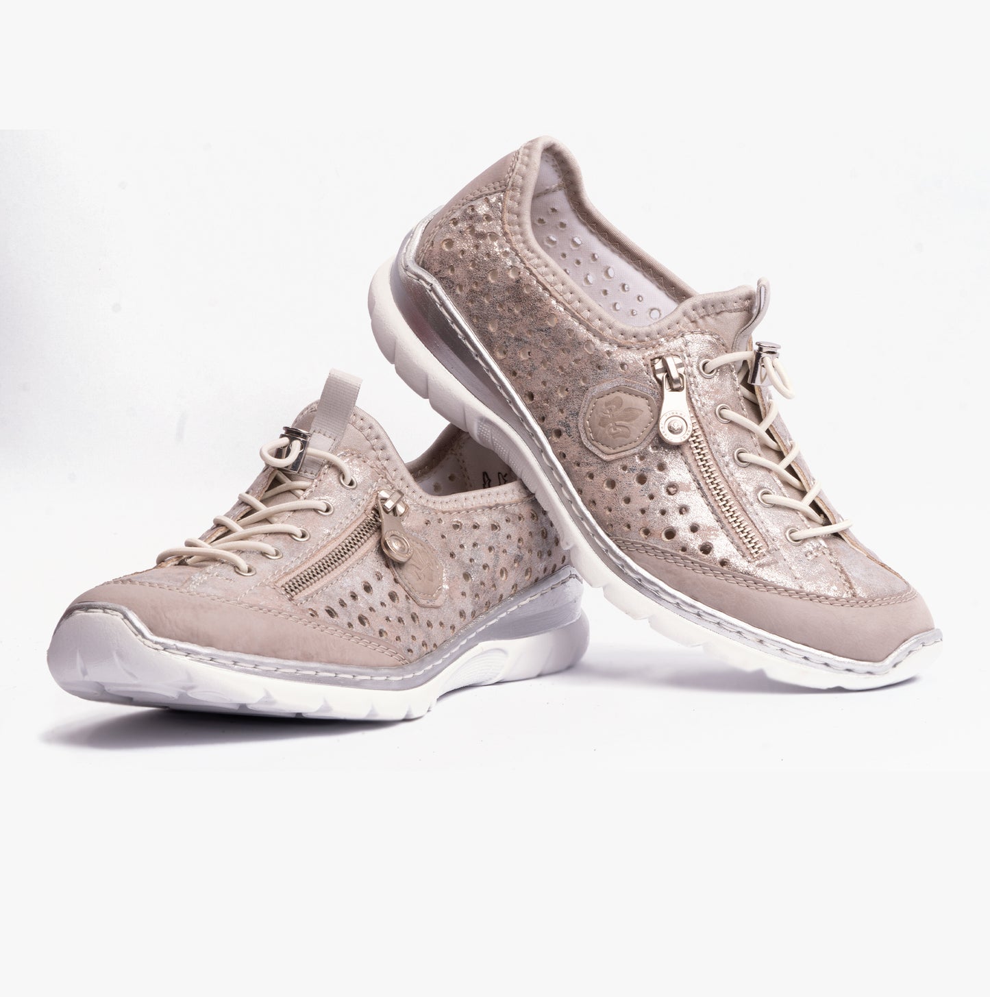 Rieker L32P6 Womens Casual Shoes Metallic