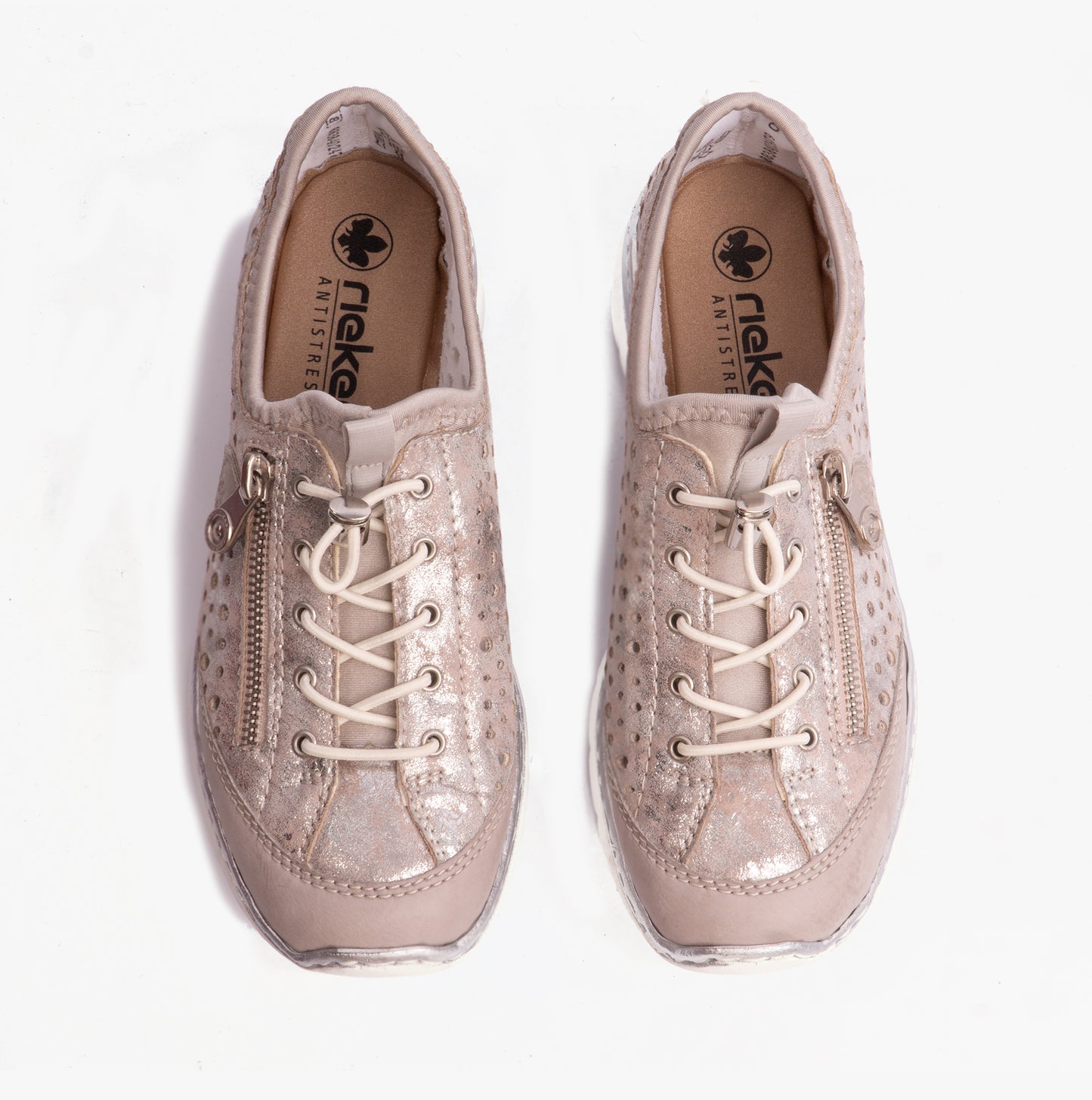 Rieker L32P6 Womens Casual Shoes Metallic
