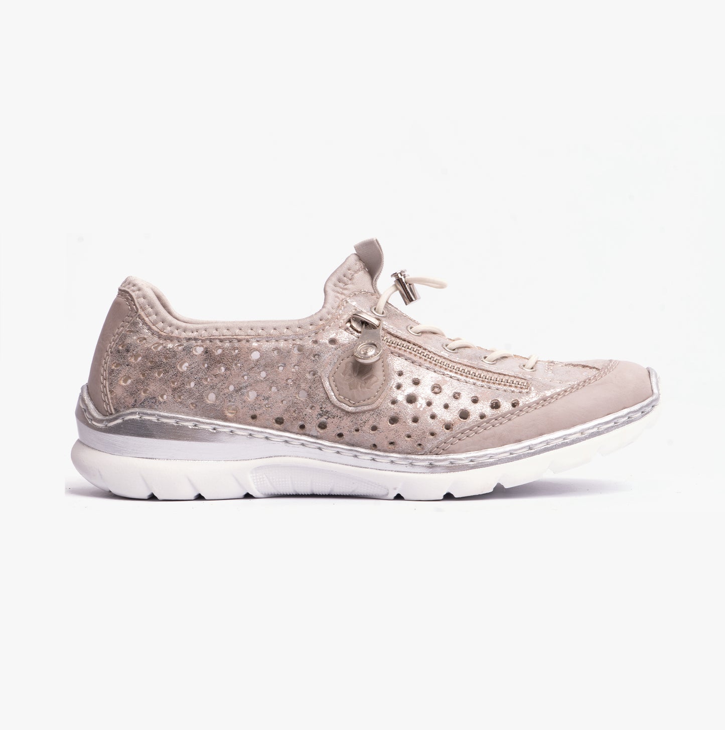 Rieker L32P6 Womens Casual Shoes Metallic