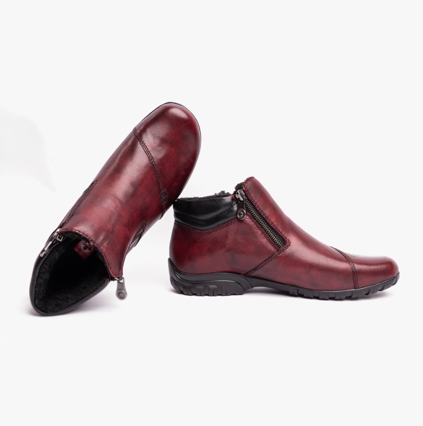 L4655-35 Womens Leather Boots Red