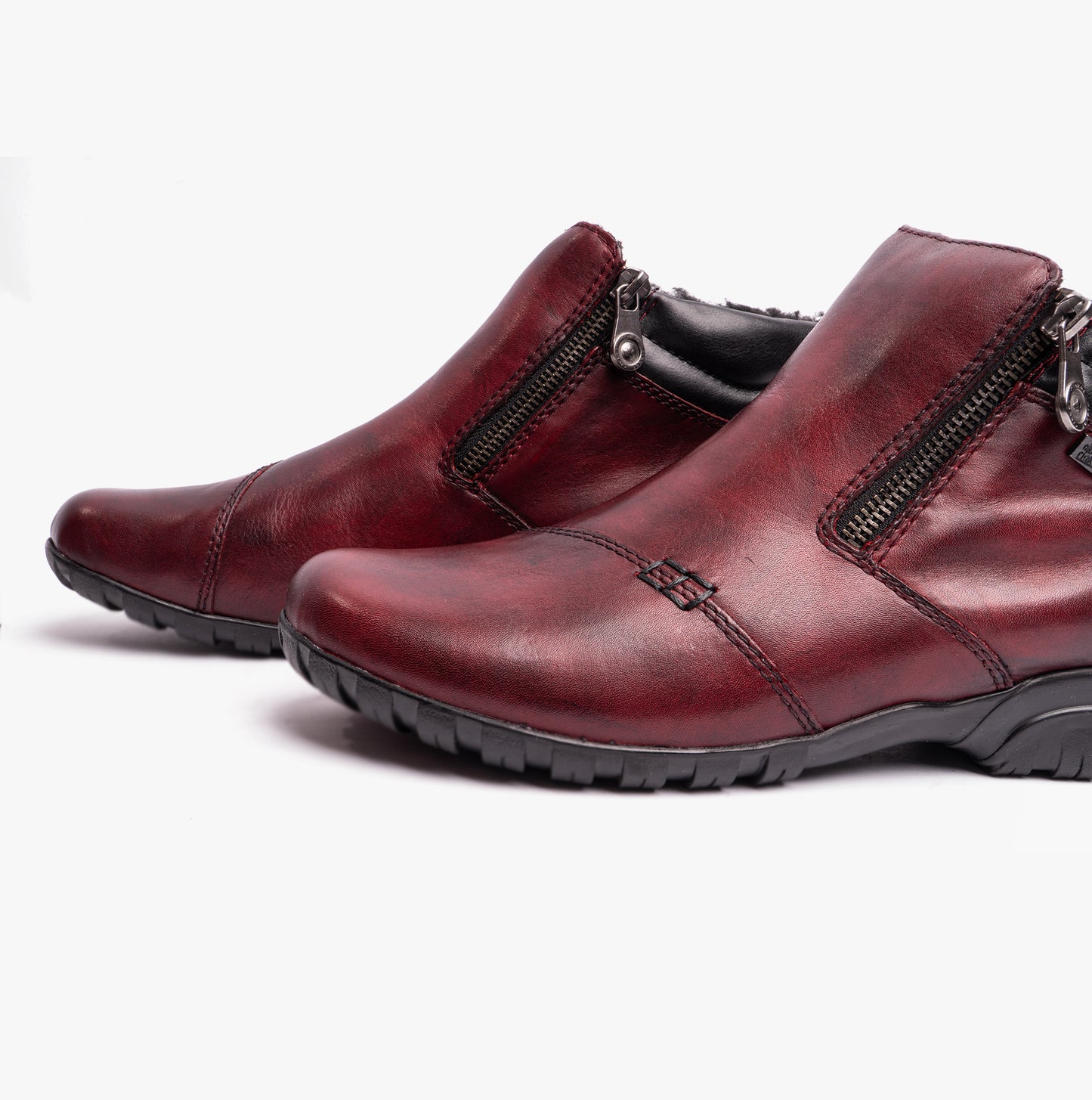L4655-35 Womens Leather Boots Red