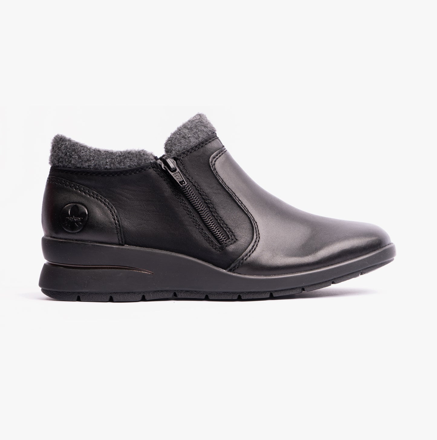 L4854-00 Womens Leather Boots Black