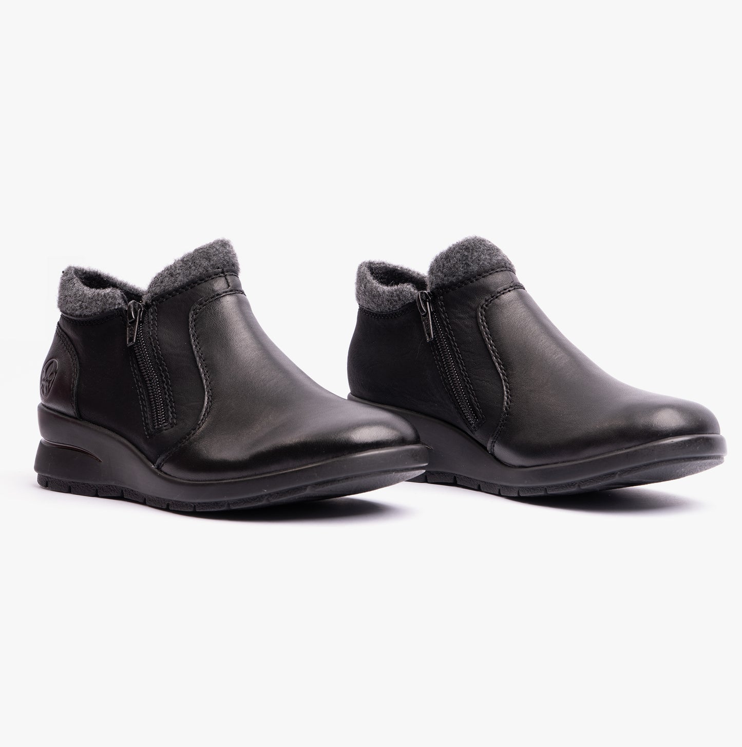 L4854-00 Womens Leather Boots Black