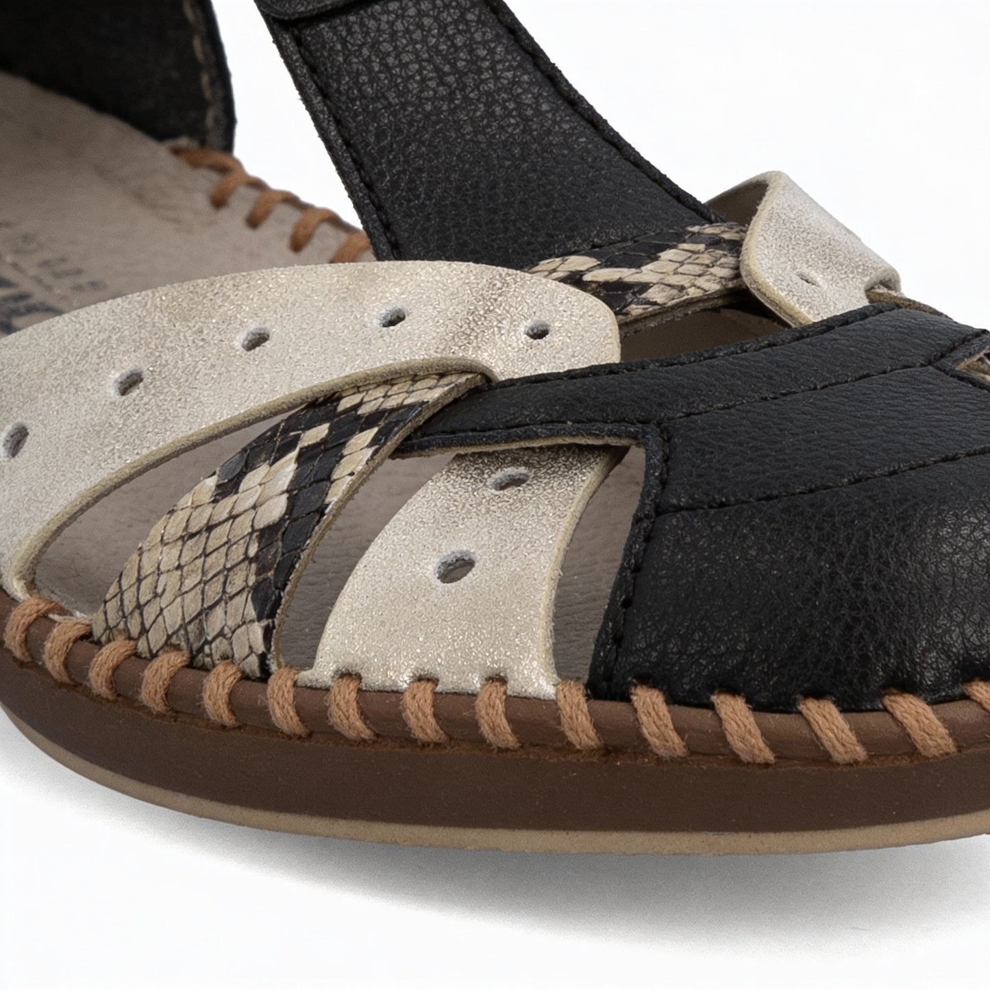 Rieker DESIDERIA Womens T-strap Sandals Black