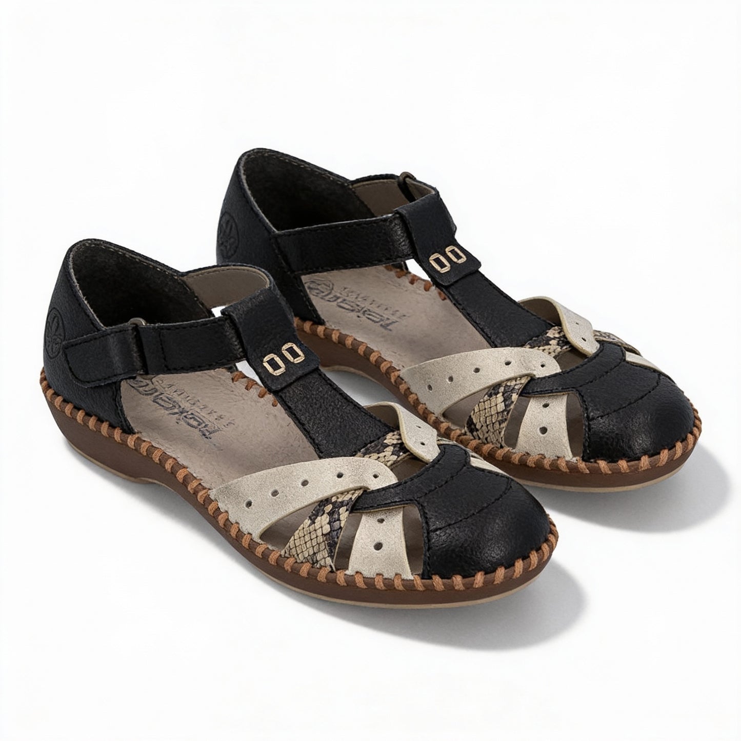 Rieker DESIDERIA Womens T-strap Sandals Black