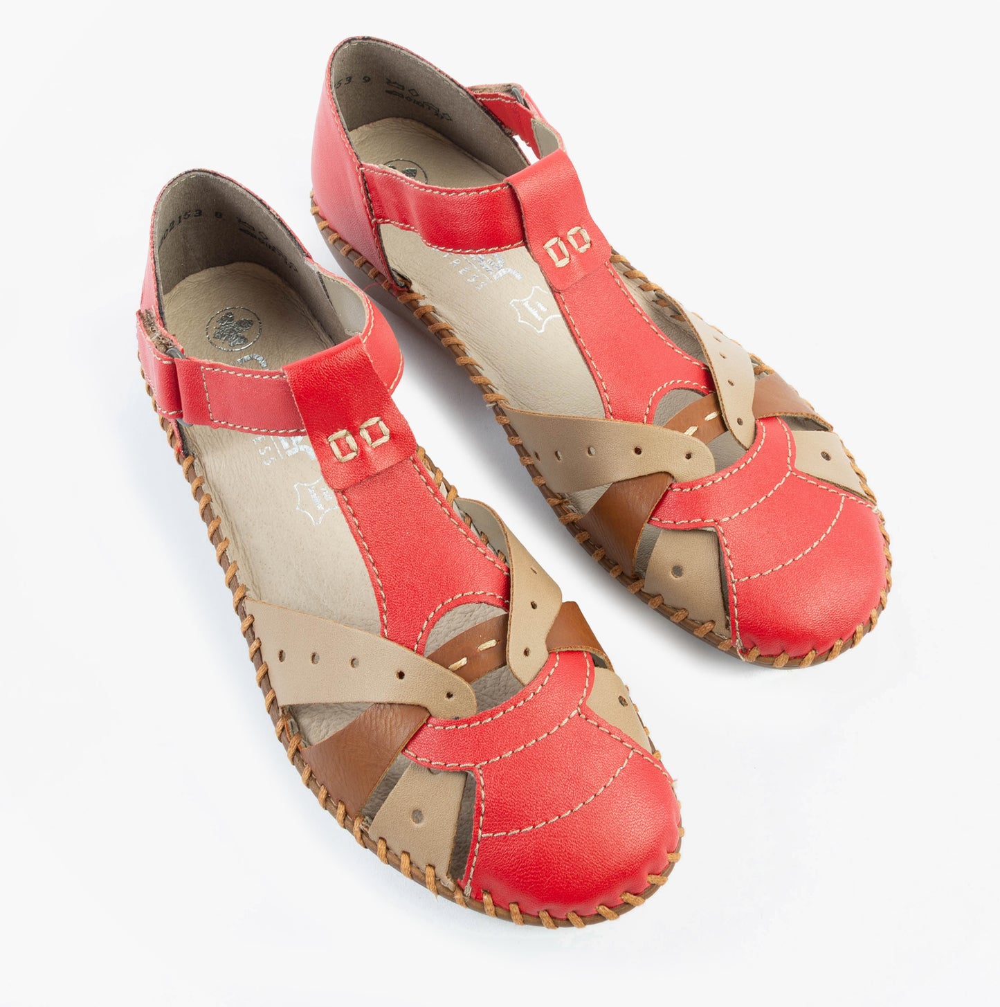 M1655-33 Womens Sandals Red Combination