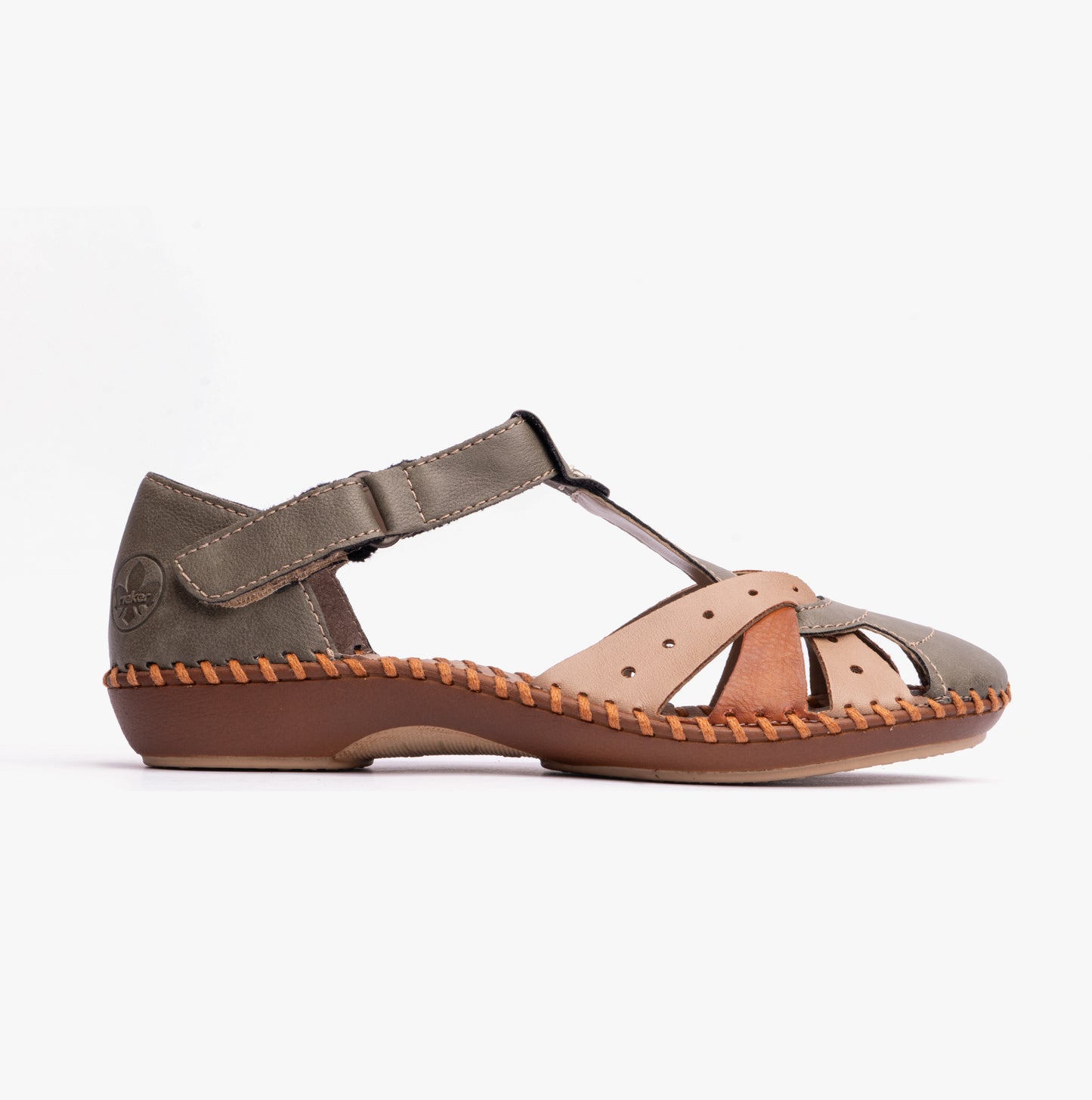 Rieker M1655 Womens Fisherman Sandals Green