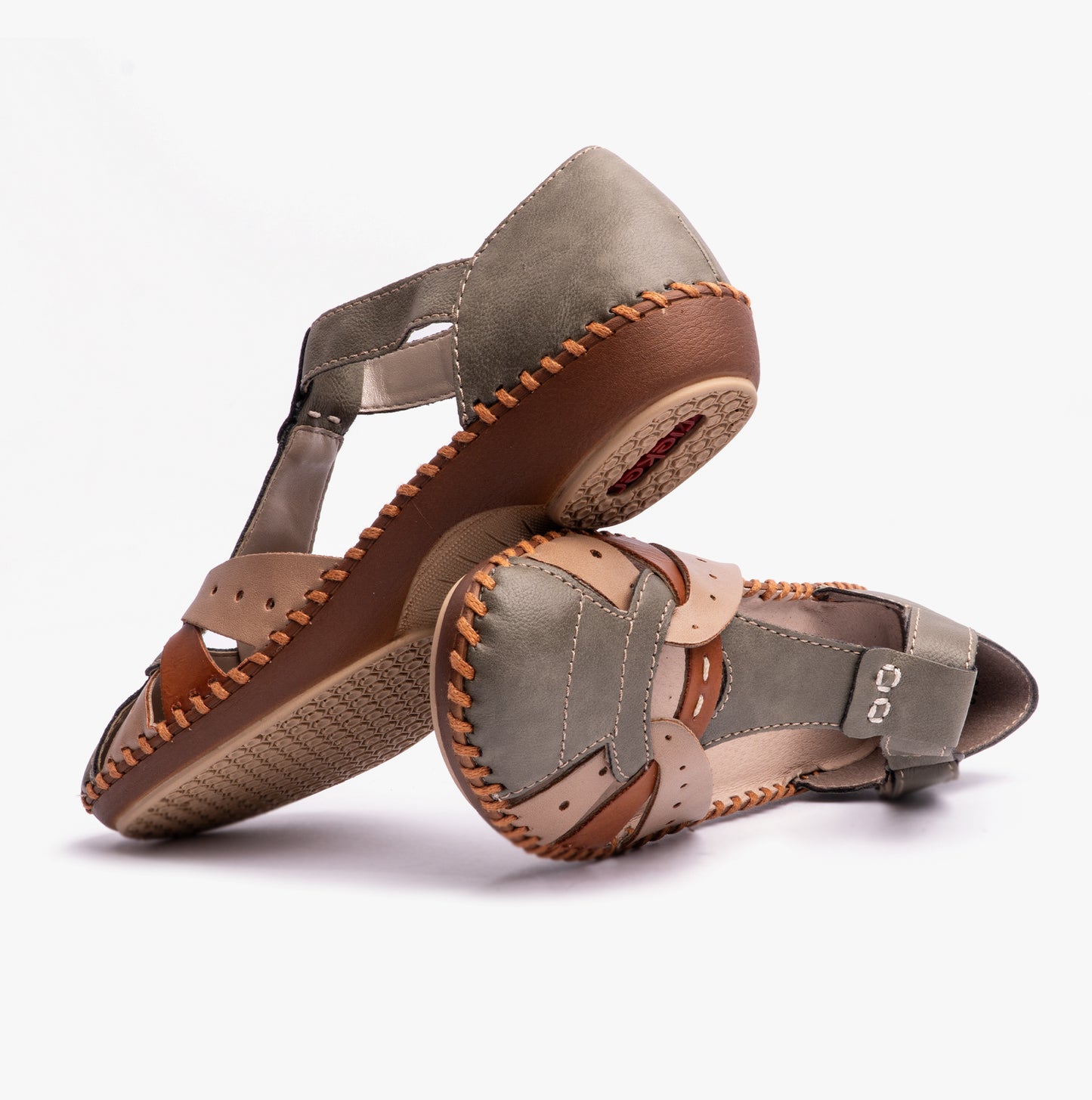 Rieker M1655 Womens Fisherman Sandals Green