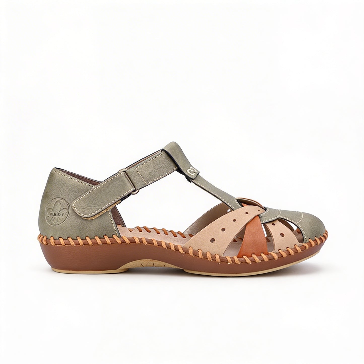 Rieker M1655 Womens Fisherman Sandals Green