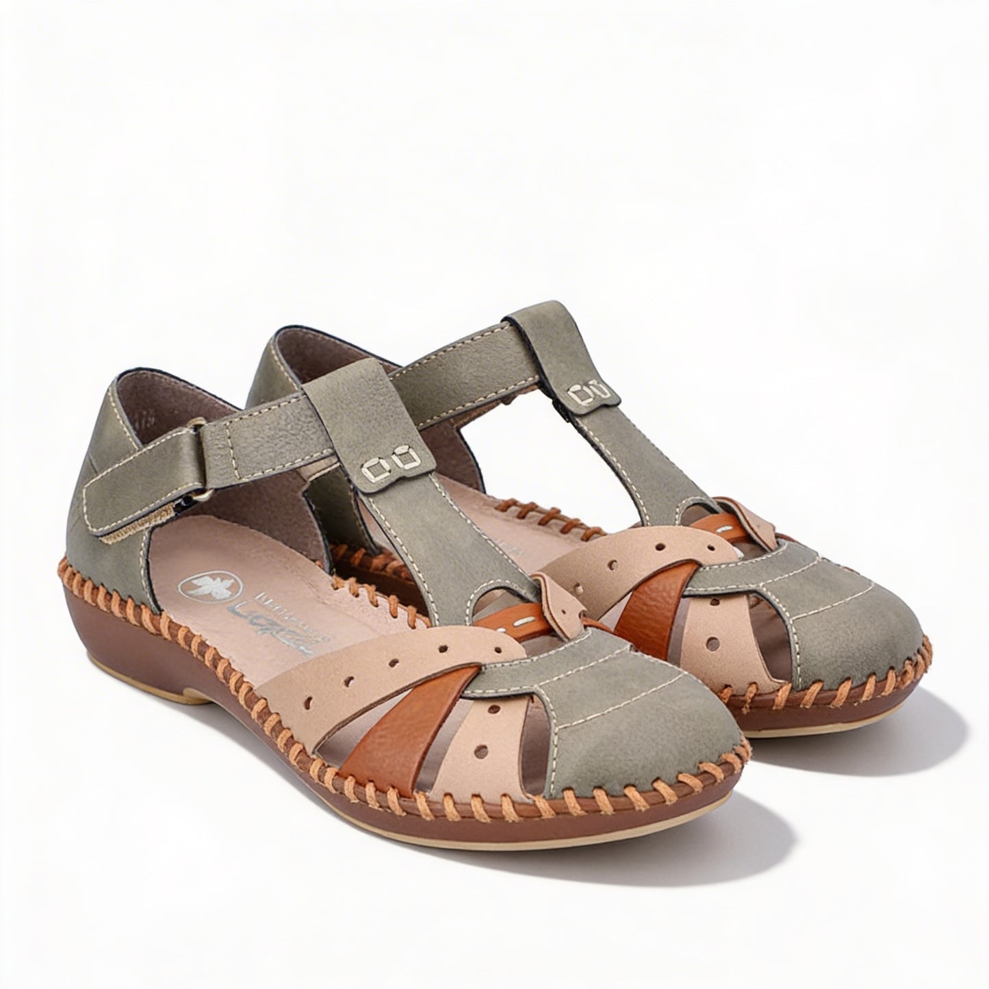Rieker M1655 Womens Fisherman Sandals Green