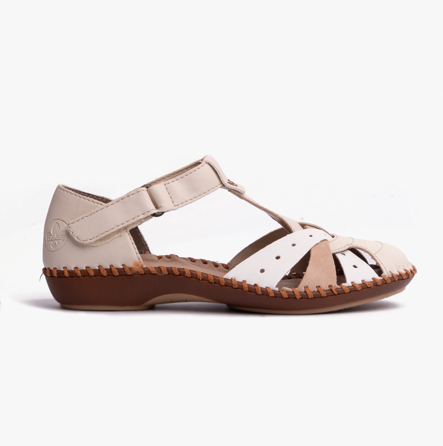 Rieker M1655 Womens Ankle Strap Sandals Beige