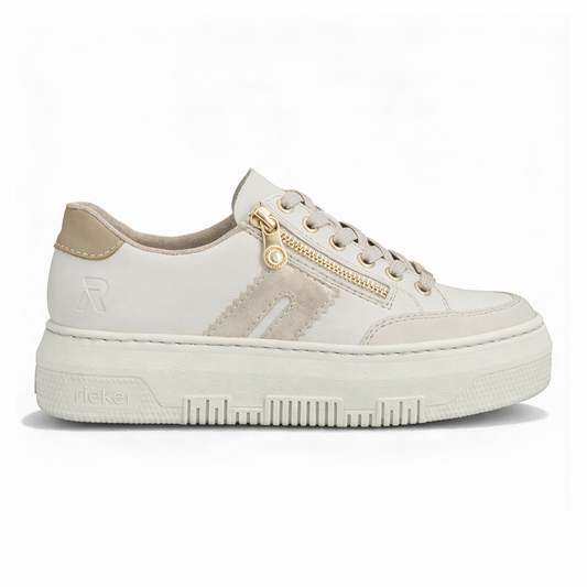 Rieker ENYA Womens Court Trainers Cream Multi