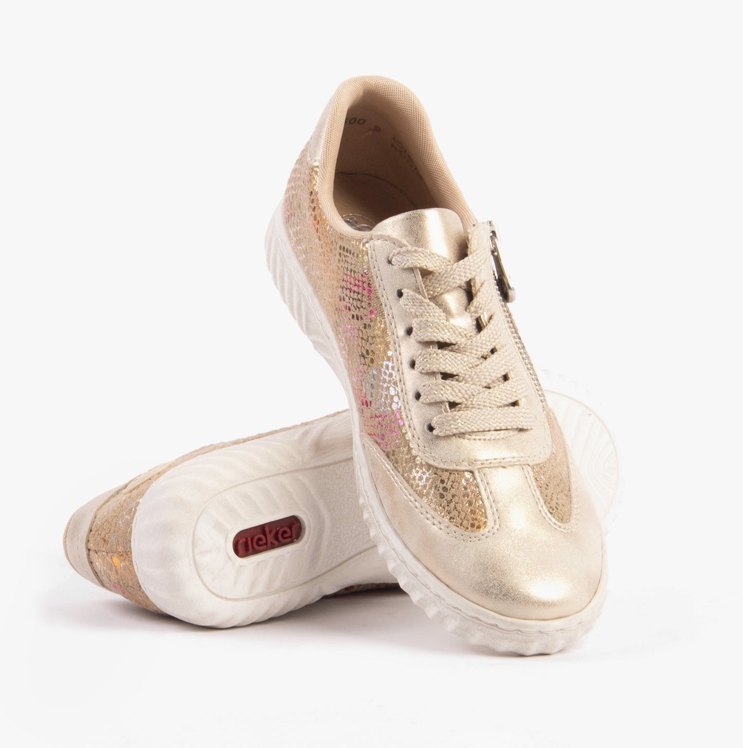 Rieker N0902 Womens Casual Trainers Beige