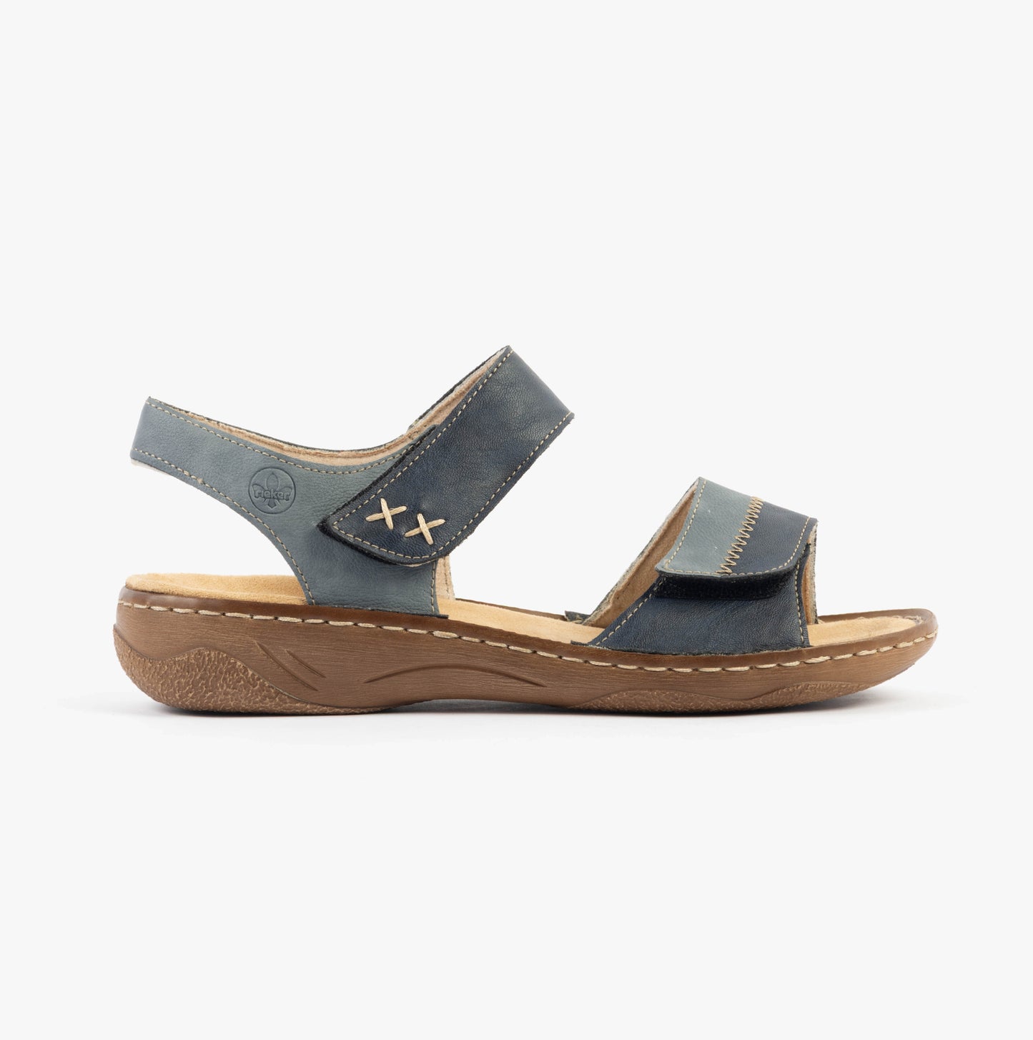 Rieker V2860 Womens Ankle Strap Sandals Blue