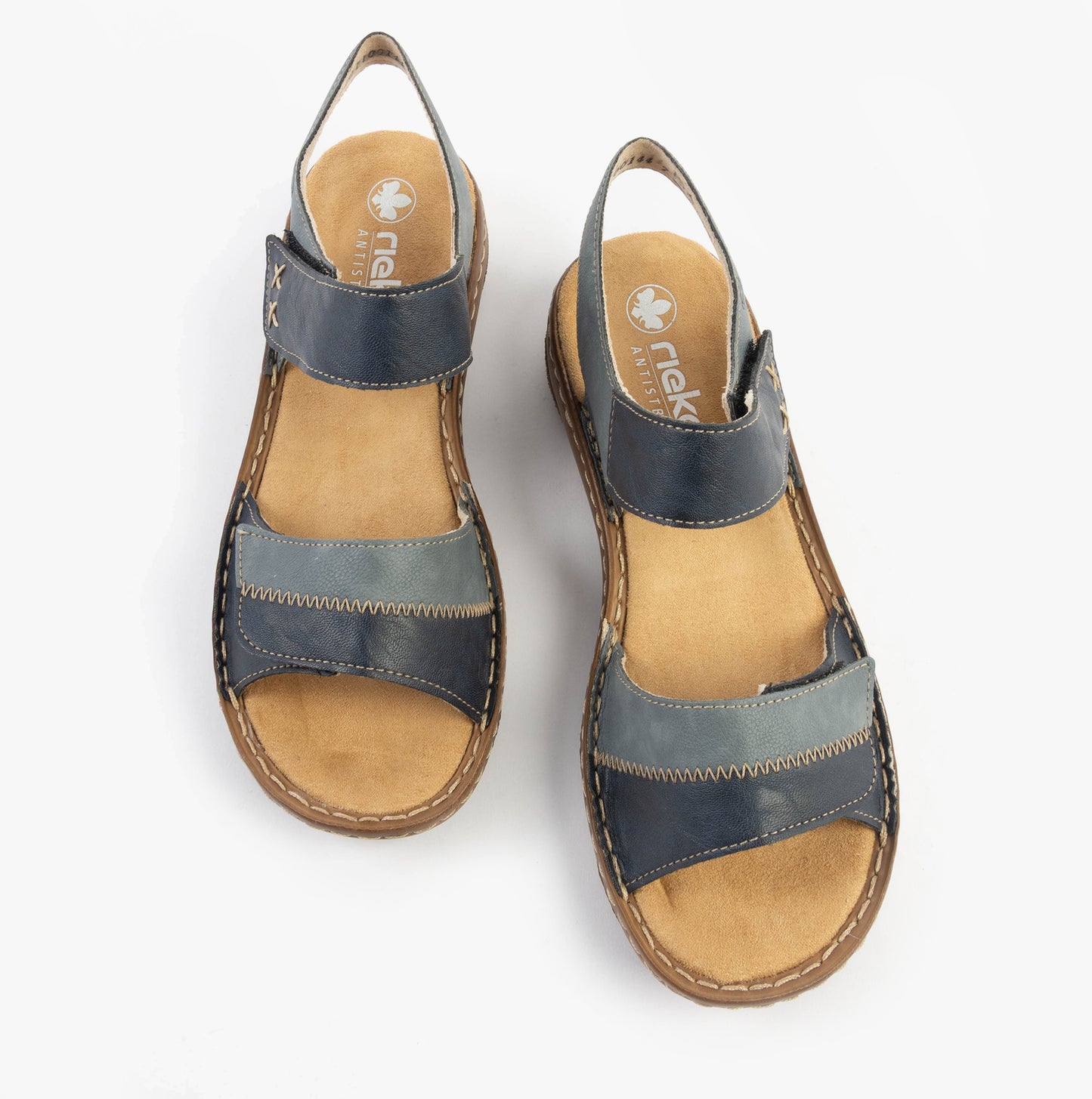Rieker V2860 Womens Ankle Strap Sandals Blue