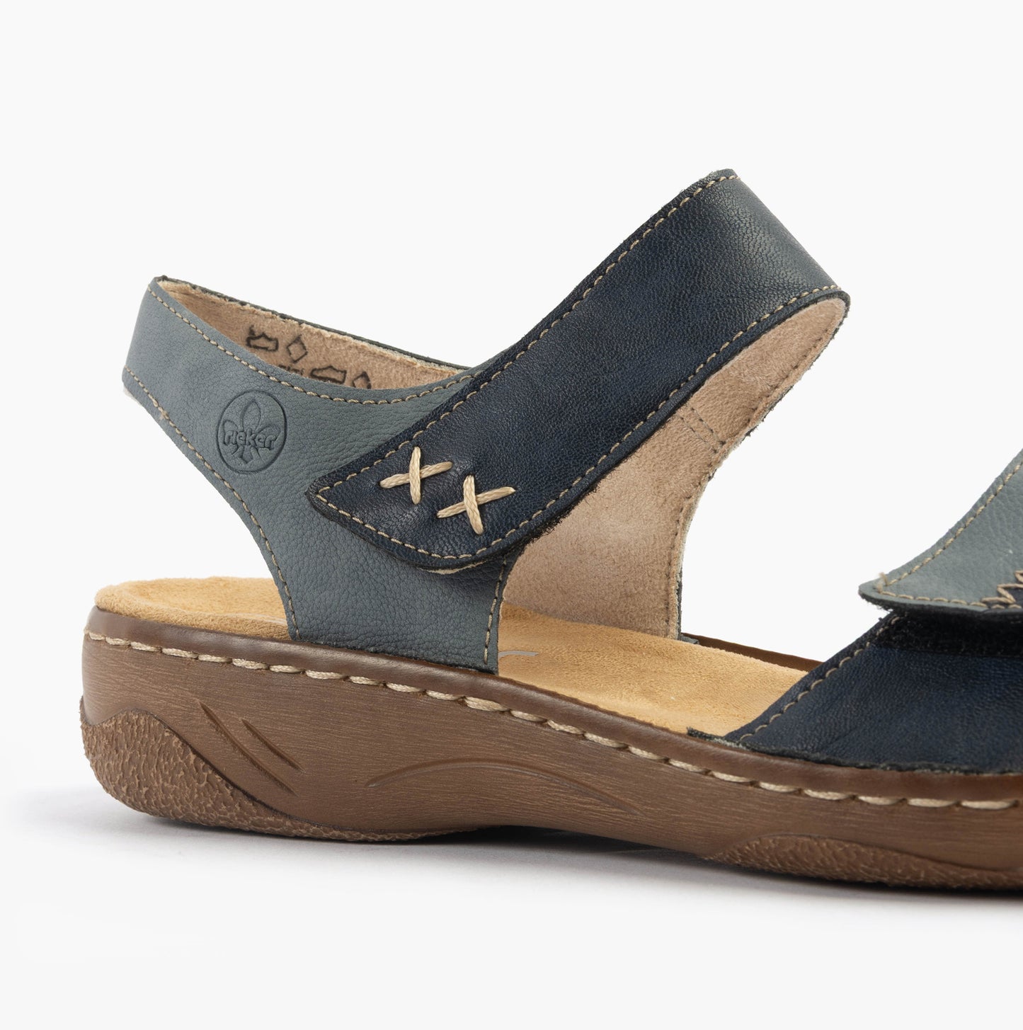 Rieker V2860 Womens Ankle Strap Sandals Blue