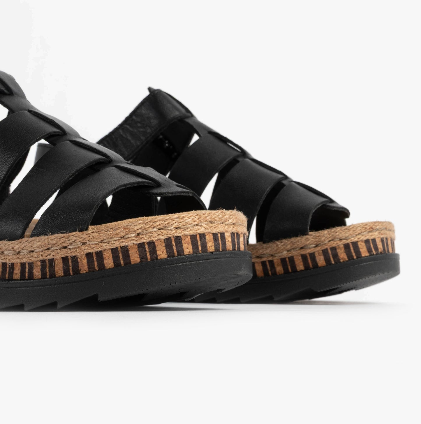 Rieker V7904 Womens Fisherman Sandals Black