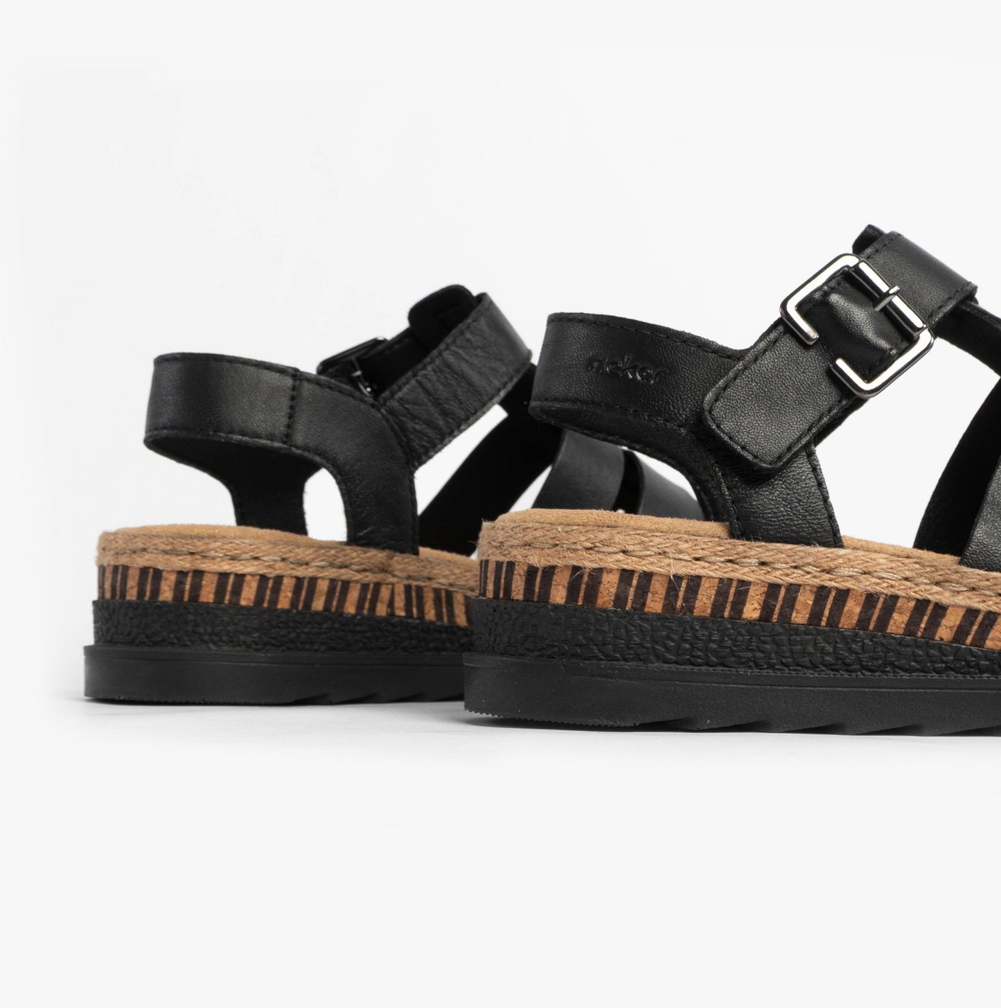 Rieker V7904 Womens Fisherman Sandals Black
