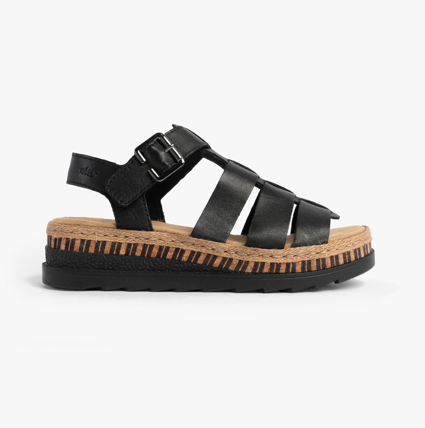Rieker V7904 Womens Fisherman Sandals Black