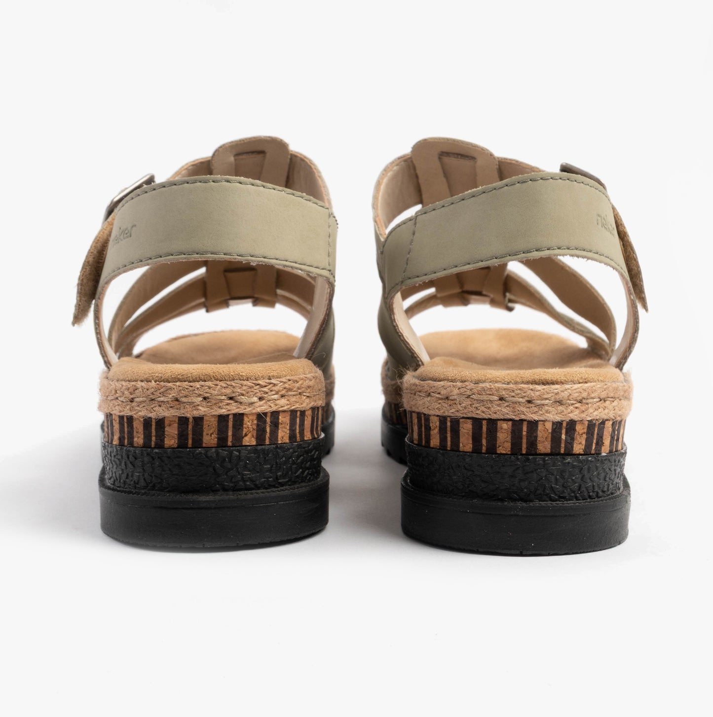 Rieker V7904 Womens Ankle Strap Sandals Green