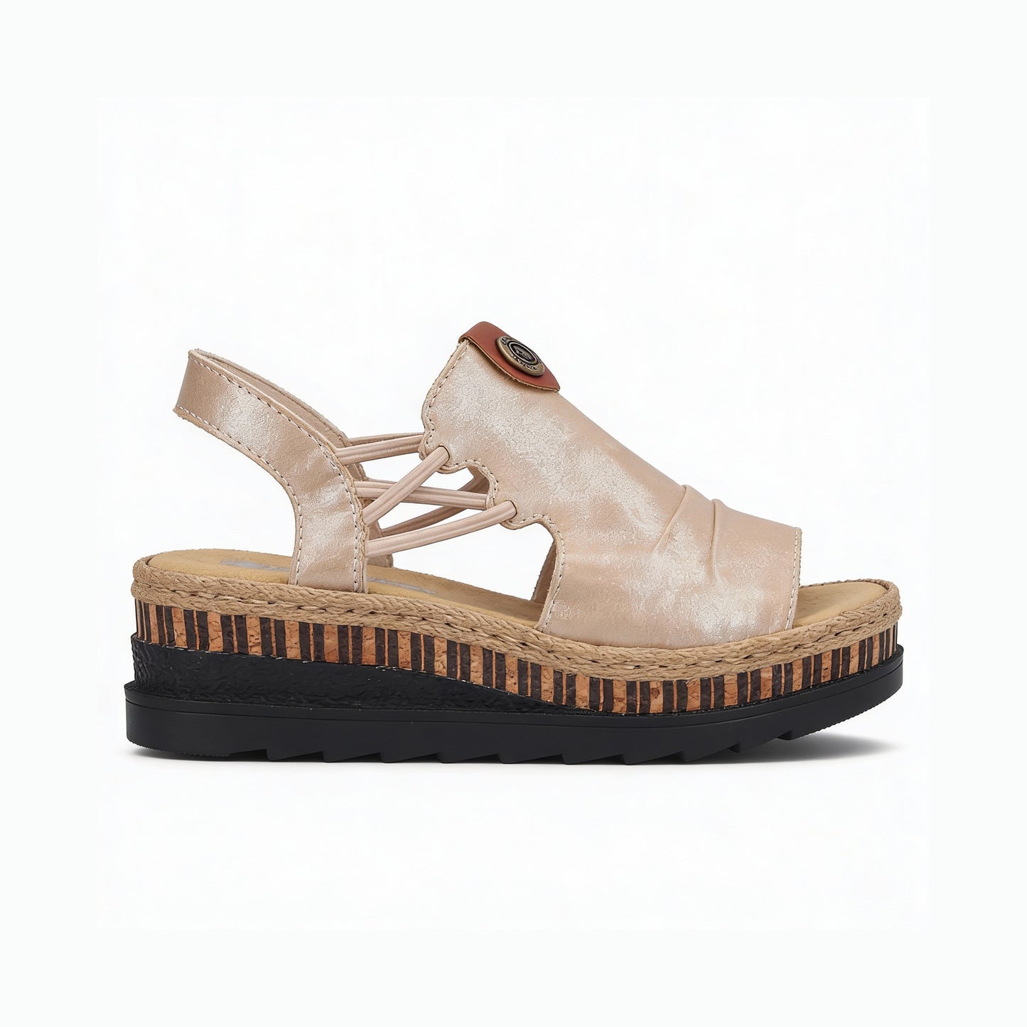 Rieker V7972-60 Womens Slingback Sandals Beige