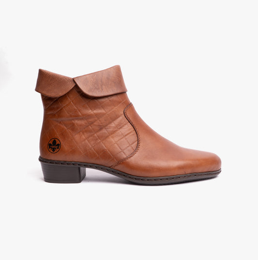 Y07D0-25 Womens Leather Boots Brown
