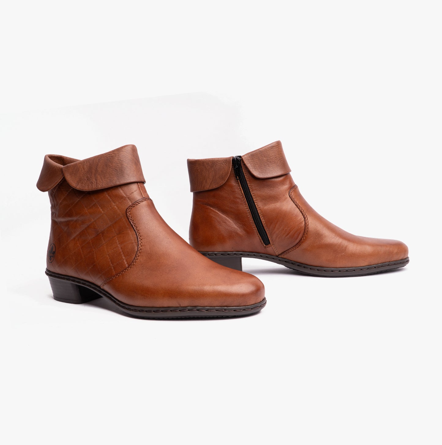 Y07D0-25 Womens Leather Boots Brown