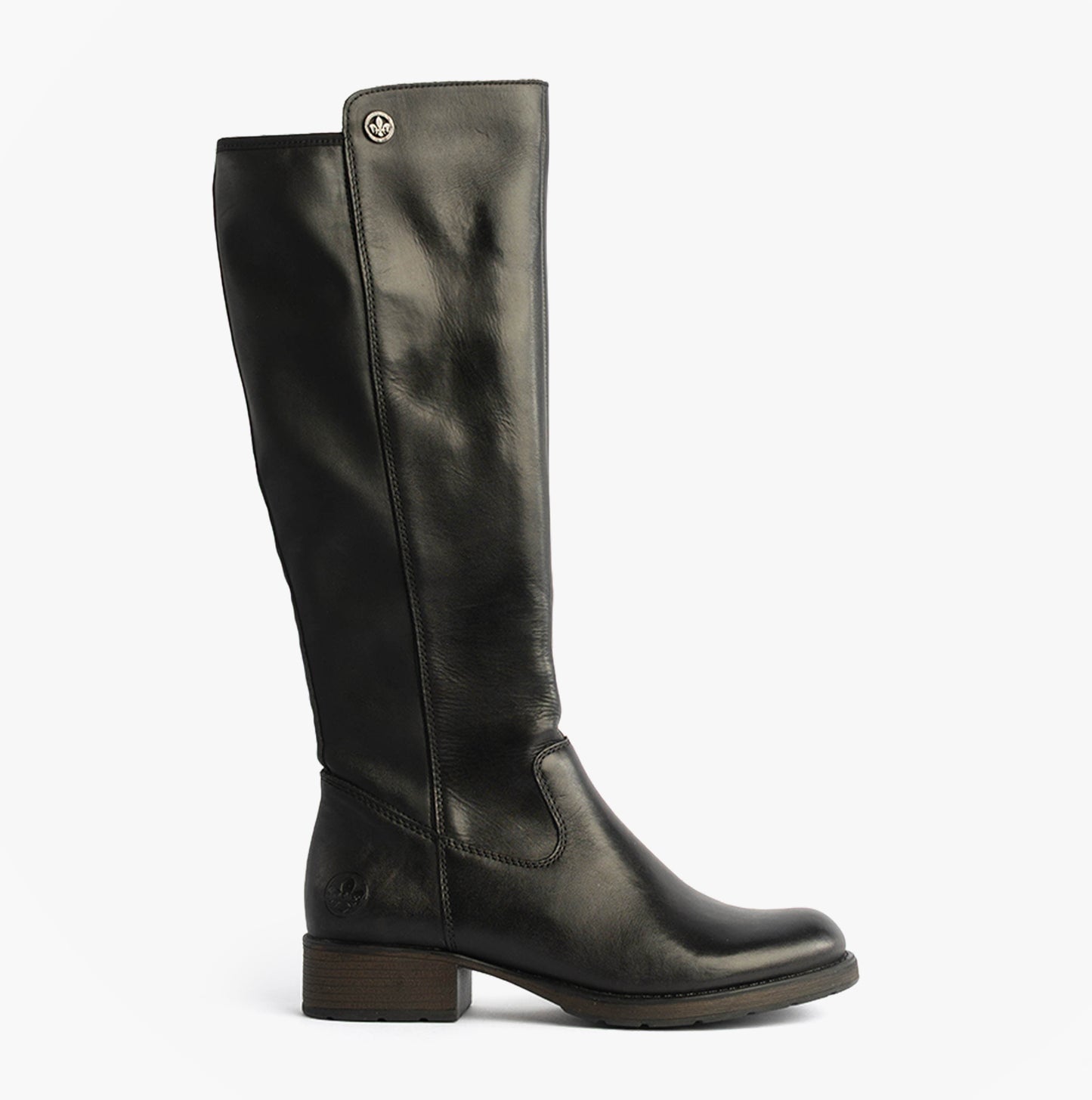 Z9591-01 Womens Leather Knee-High Boots Black